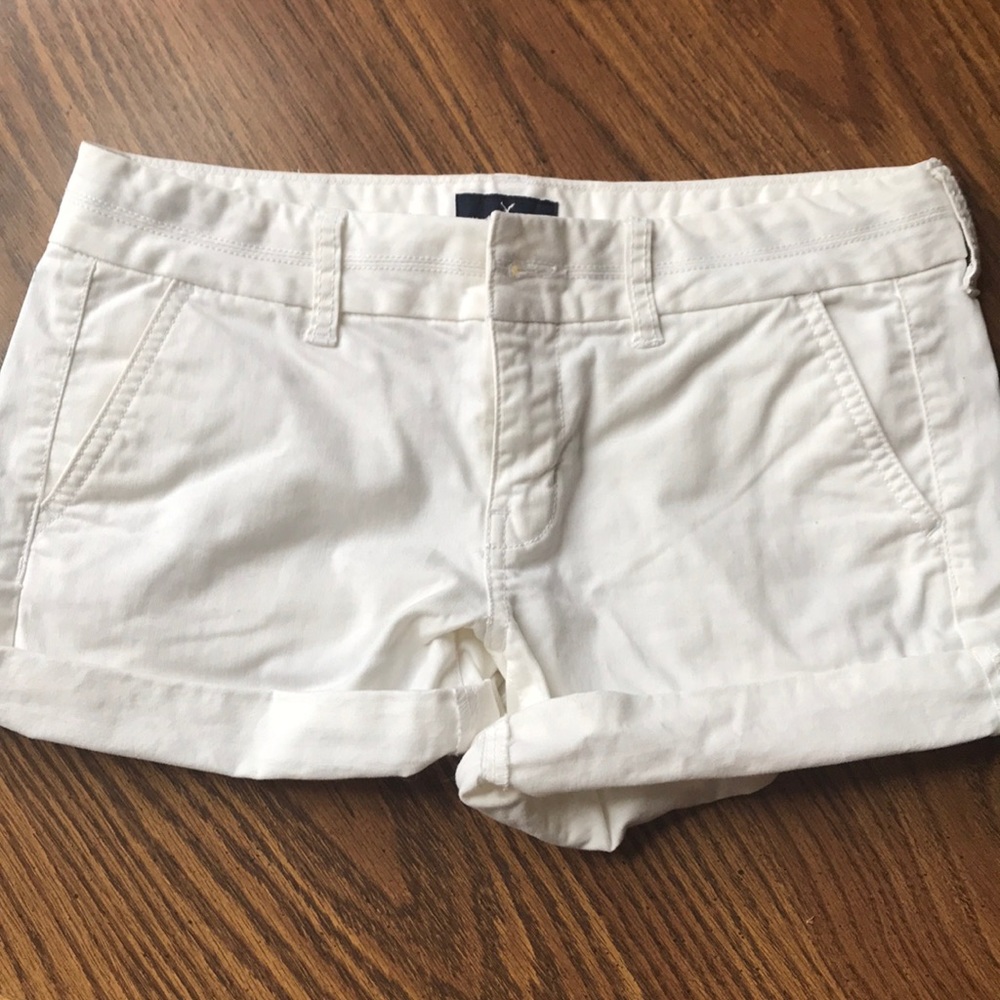 American Eagle white jean shorts